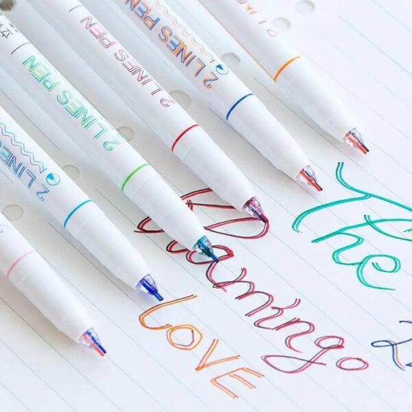 Curve Line Color Pen , Pack of 6 pcs