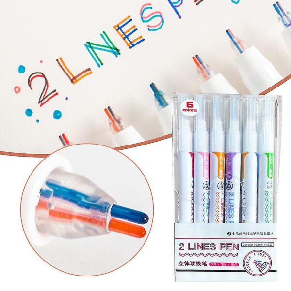 Curve Line Color Pen , Pack of 6 pcs - Image 3